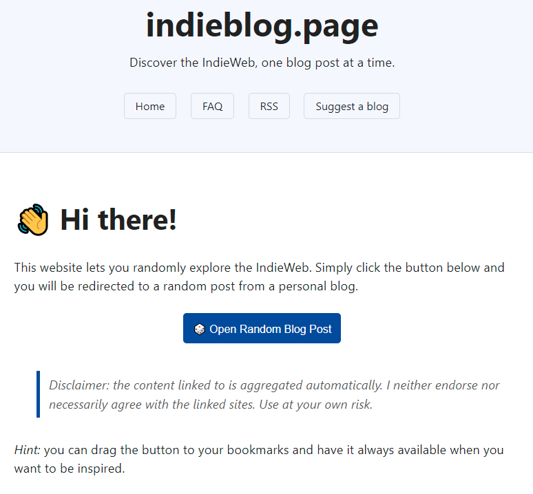indieblog page’s top
