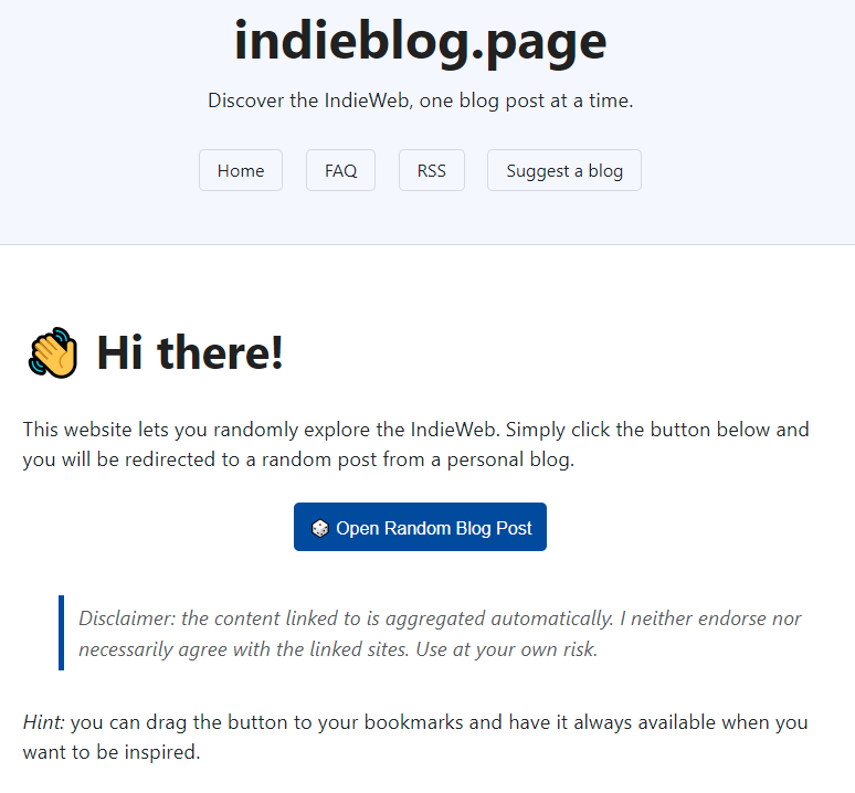 indieblog page's top