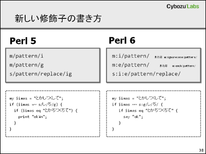 正規表現にフォーカスしたPerl6入門 - s/ Perl5 Regular Expression / Perl6 Regex and Rule /mixes;